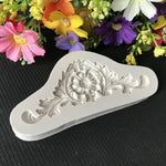 2 cái khuôn silicon fondant cổ điển nổi hoa ren dây leo DOY làm bánh, hoa ren dây leo (hồng), hoa ren dây leo (xám)