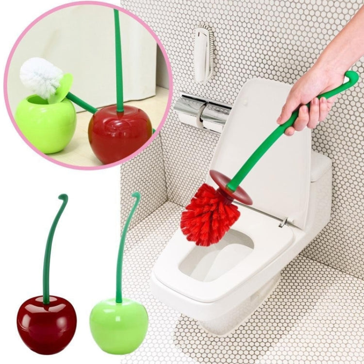 Bàn chải nhà vệ sinh hình quả anh đào sáng tạo dễ thương bộ dụng cụ vệ sinh nhà vệ sinh, Đỏ, Xanh lá