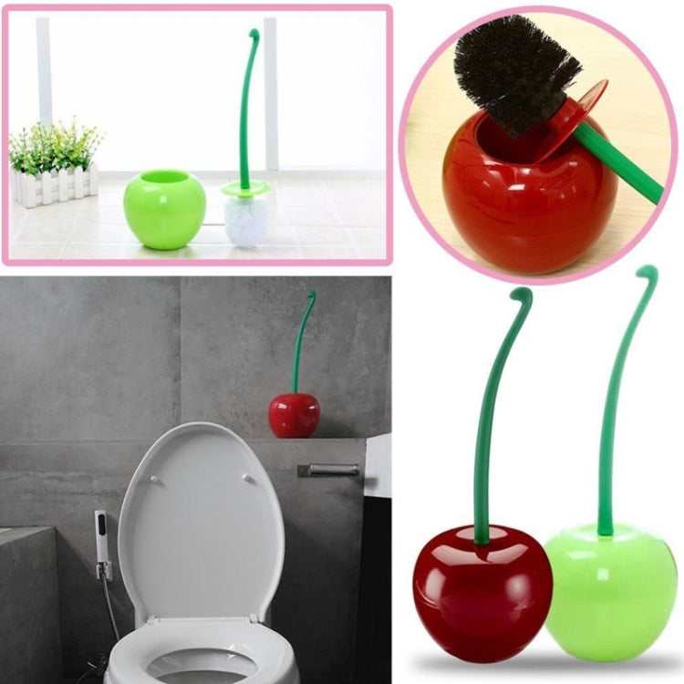 Bàn chải nhà vệ sinh hình quả anh đào sáng tạo dễ thương bộ dụng cụ vệ sinh nhà vệ sinh, Đỏ, Xanh lá