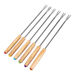 Dĩa Sô Cô La Tay Cầm Gỗ Thép Không Gỉ Dùng Cho Lẩu, Dĩa Phô Mai Trái Cây Tráng Miệng Fondue Que Nướng Tan Chảy Dụng Cụ Nhà Bếp, Giao Màu Ngẫu Nhiên
