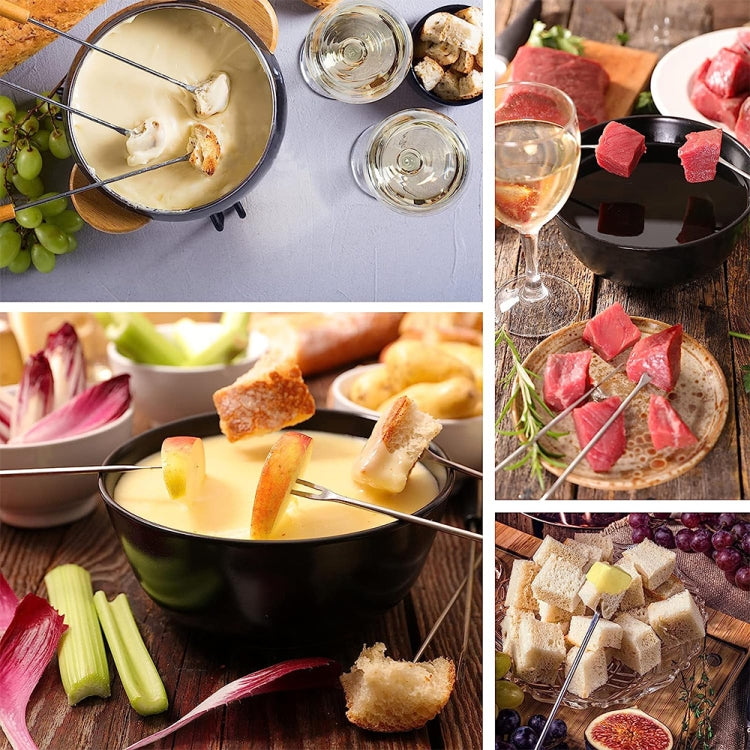 Dĩa Sô Cô La Tay Cầm Gỗ Thép Không Gỉ Dùng Cho Lẩu, Dĩa Phô Mai Trái Cây Tráng Miệng Fondue Que Nướng Tan Chảy Dụng Cụ Nhà Bếp, Giao Màu Ngẫu Nhiên