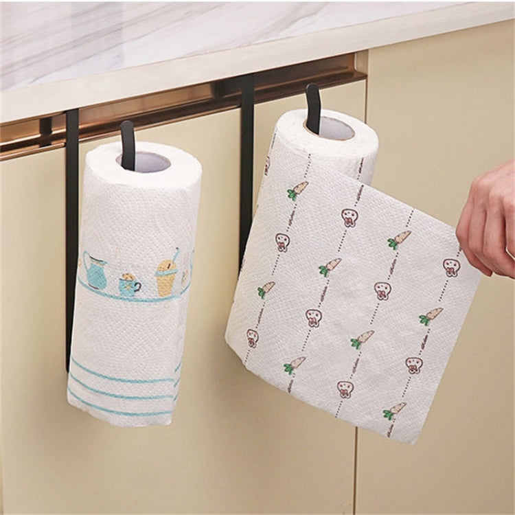 Giá treo giấy lau cửa tủ, giá phân tầng, giá đựng giấy bọc thực phẩm nhà bếp, màu đen