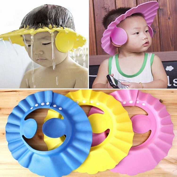 Bộ 3 mũ tắm an toàn cho bé, mũ tắm cho trẻ em có vành, mũ tắm điều chỉnh được, bảo vệ mắt và tóc khi tắm, mũ chống nước, màu vàng + tai, xanh + tai, vàng + sóng, xanh + sóng, vàng + tròn, xanh + tròn, hồng + sóng, hồng + tai, hồng + tròn