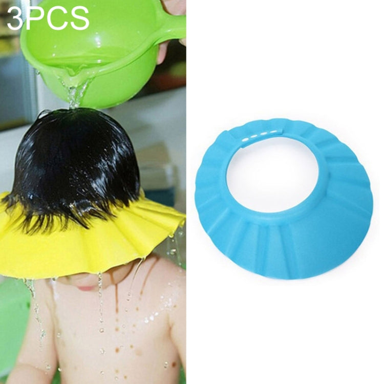 Bộ 3 mũ tắm an toàn cho bé, mũ tắm cho trẻ em có vành, mũ tắm điều chỉnh được, bảo vệ mắt và tóc khi tắm, mũ chống nước, màu vàng + tai, xanh + tai, vàng + sóng, xanh + sóng, vàng + tròn, xanh + tròn, hồng + sóng, hồng + tai, hồng + tròn