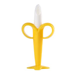 3 cái bàn chải tập luyện silicone cho bé hình chuối an toàn, đồ chơi nhai cho bé mọc răng, vòng nhai quà tặng cho trẻ sơ sinh, màu vàng-B