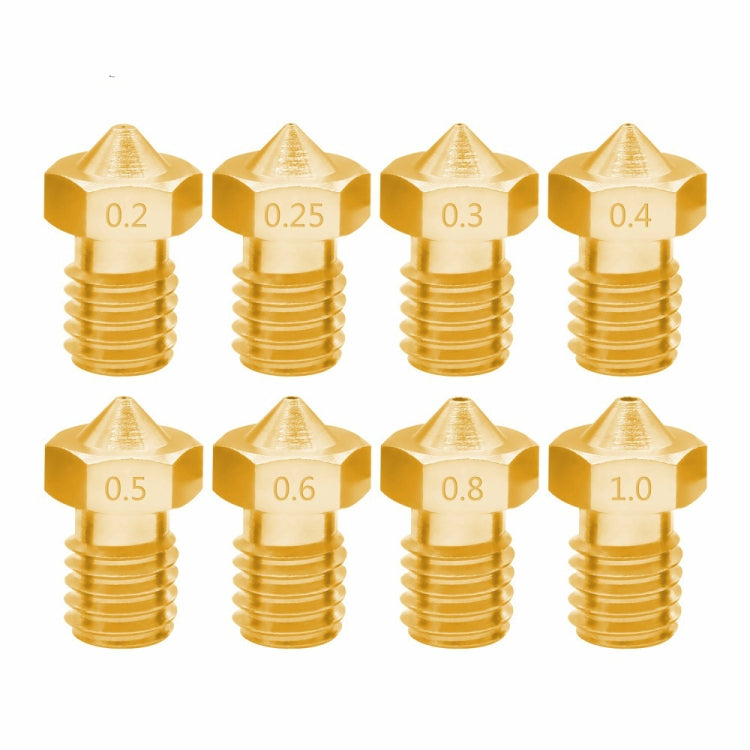 8 phụ kiện máy in 3D Bugatti đầu phun E3D-V5 V6 ren M6 vật tiêu hao đầu phun nóng, 1.75/0.2mm, 1.75/0.25mm, 1.75/0.3mm, 1.75/0.35mm, 1.75/0.4mm, 1.75/0.5mm, 1.75/0.6mm, 1.75/0.8mm, 1.75/1.0mm, 3/0.2mm, 3/0.3mm, 3/0.4mm, 3/0.5mm, 3/0.6mm, 3/0.8mm