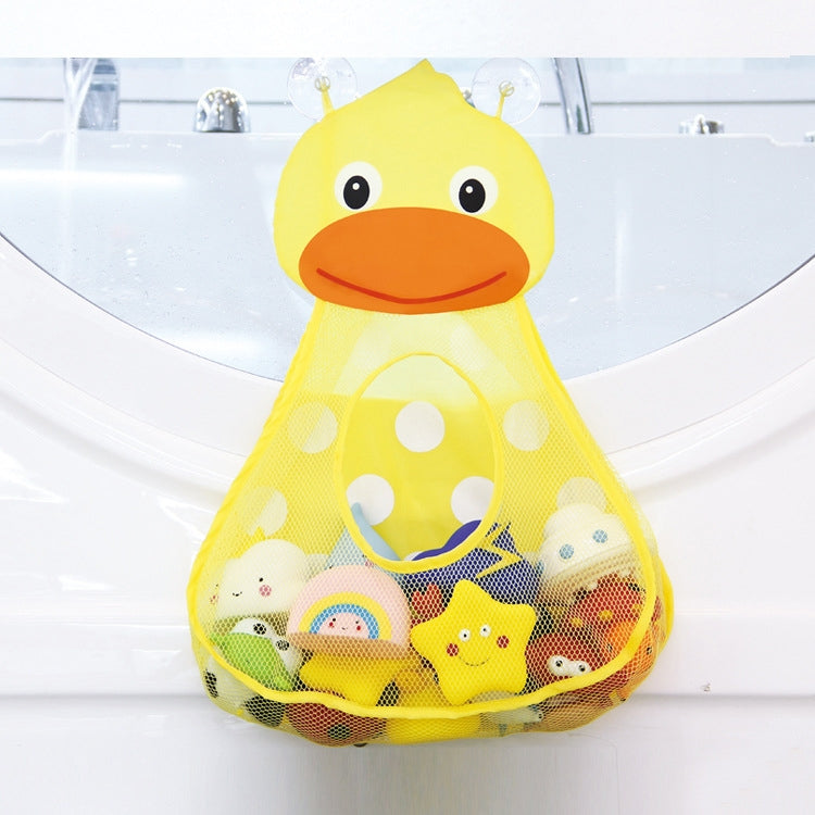 Túi lưới đựng đồ chơi tắm cho bé có móc hút chắc, màu vàng, xanh lá