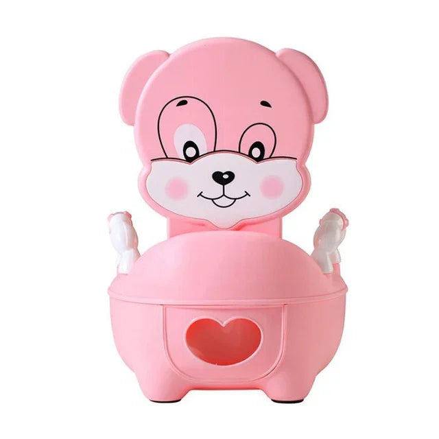 Bồn cầu tập ngồi cho bé, bồn tiểu di động, tựa lưng thoải mái, hoạt hình dễ thương