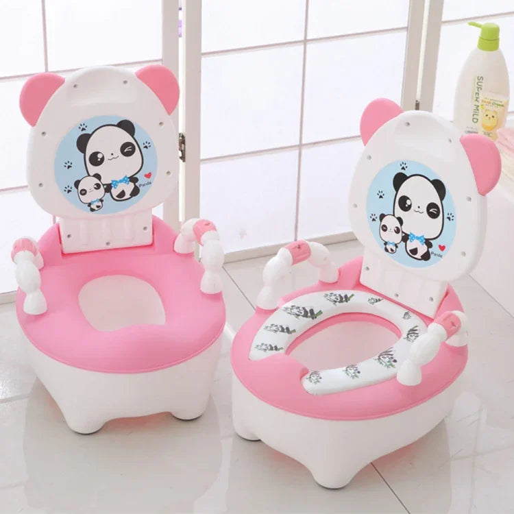 Bồn cầu tập ngồi cho bé, bồn tiểu di động, tựa lưng thoải mái, hoạt hình dễ thương