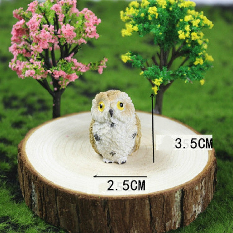 Bộ 4 con chim cú mô phỏng mini Trang trí động vật làm vườn, Trang trí động vật