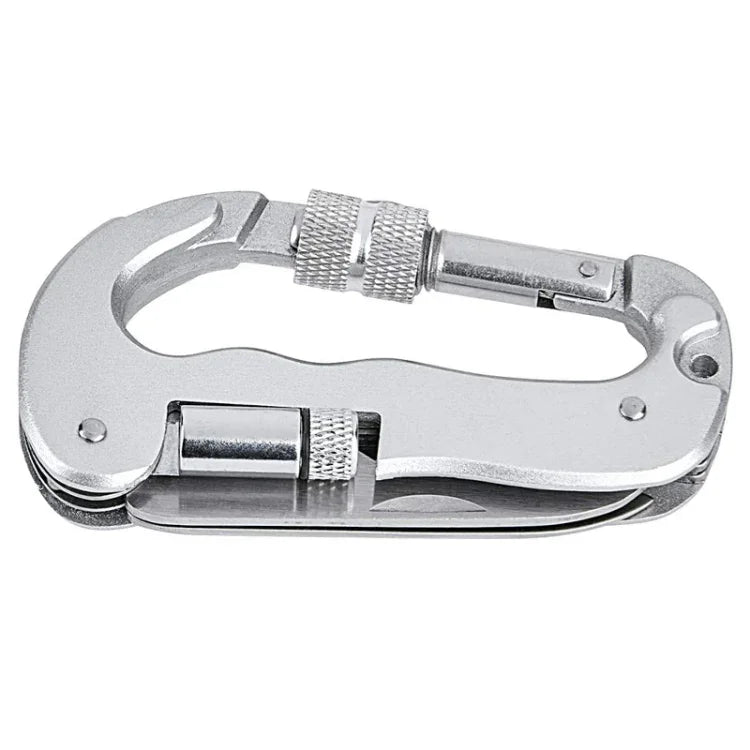 Cưa gấp tự vệ an ninh đa chức năng, móc khóa carabiner, thiết bị sinh tồn hoang dã, loại D + LED