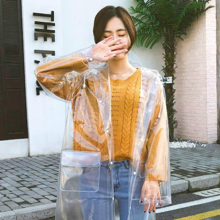 Áo Mưa Trong Suốt EVA Di Động Phong Cách Ngoài Trời, M, L, XL