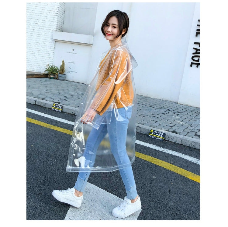 Áo Mưa Trong Suốt EVA Di Động Phong Cách Ngoài Trời, M, L, XL
