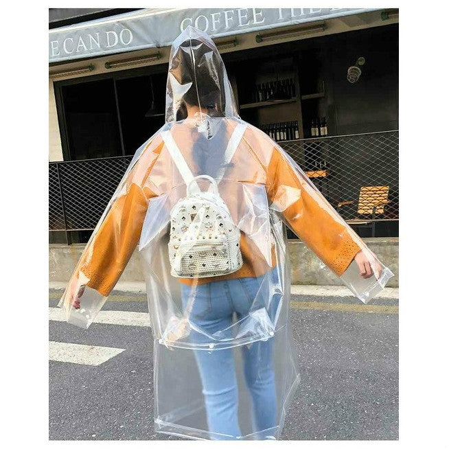Áo Mưa Trong Suốt EVA Di Động Phong Cách Ngoài Trời, M, L, XL