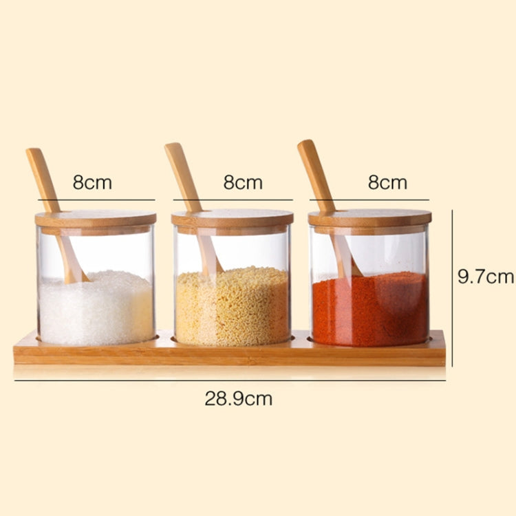 Bộ lọ gia vị trong suốt borosilicate sáng tạo, thìa, lọ thủy tinh đơn, bộ một cái