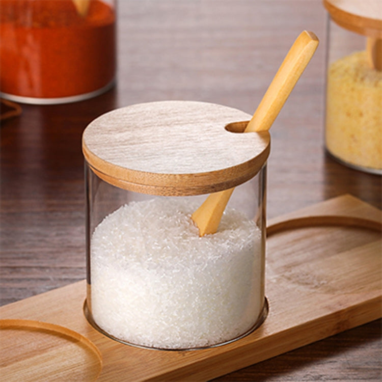 Bộ lọ gia vị trong suốt borosilicate sáng tạo, thìa, lọ thủy tinh đơn, bộ một cái