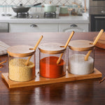 Bộ lọ gia vị trong suốt borosilicate sáng tạo, thìa, lọ thủy tinh đơn, bộ một cái