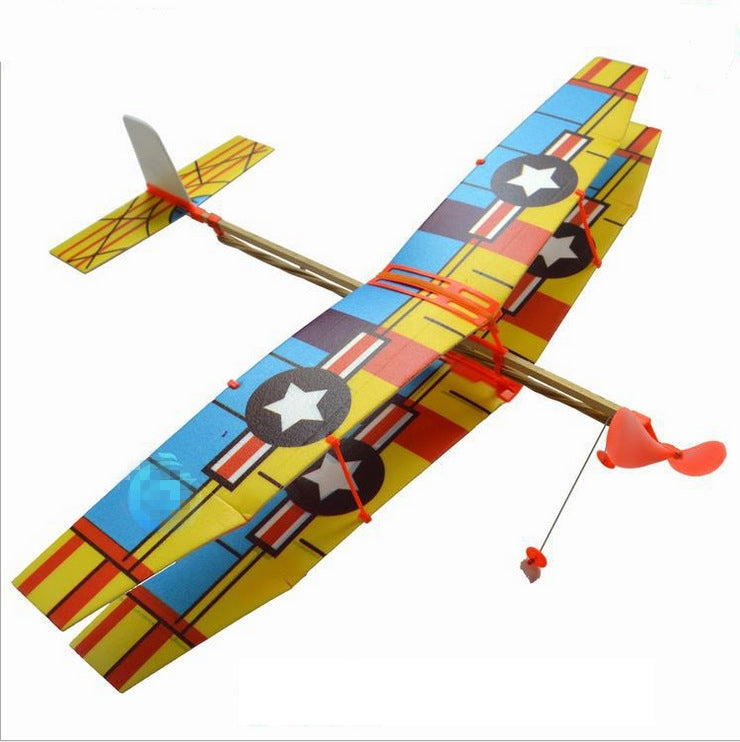DIY Assemble Rubber Powered Model Plane Glider Aircraft Toy Educational Toys, Random Style Delivery, Plane Glider Toy