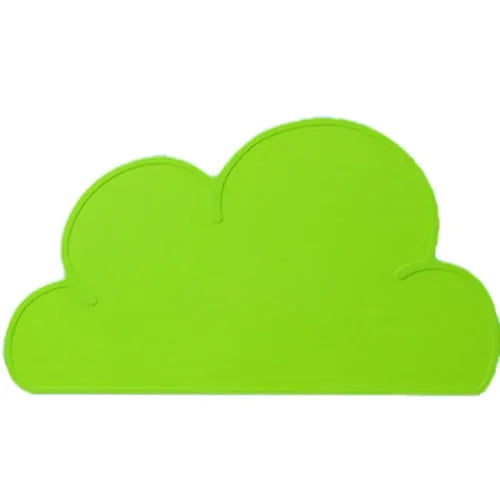 Tấm lót bàn ăn silicone hình đám mây cho trẻ em, chống thấm nước, bảo vệ môi trường, tấm bàn học sinh, màu trắng, đen, vàng, xanh dương, xanh lá, hồng nhạt, xám đậm, xanh dương nhạt, xanh lá nhạt, xám nhạt, hồng đậm