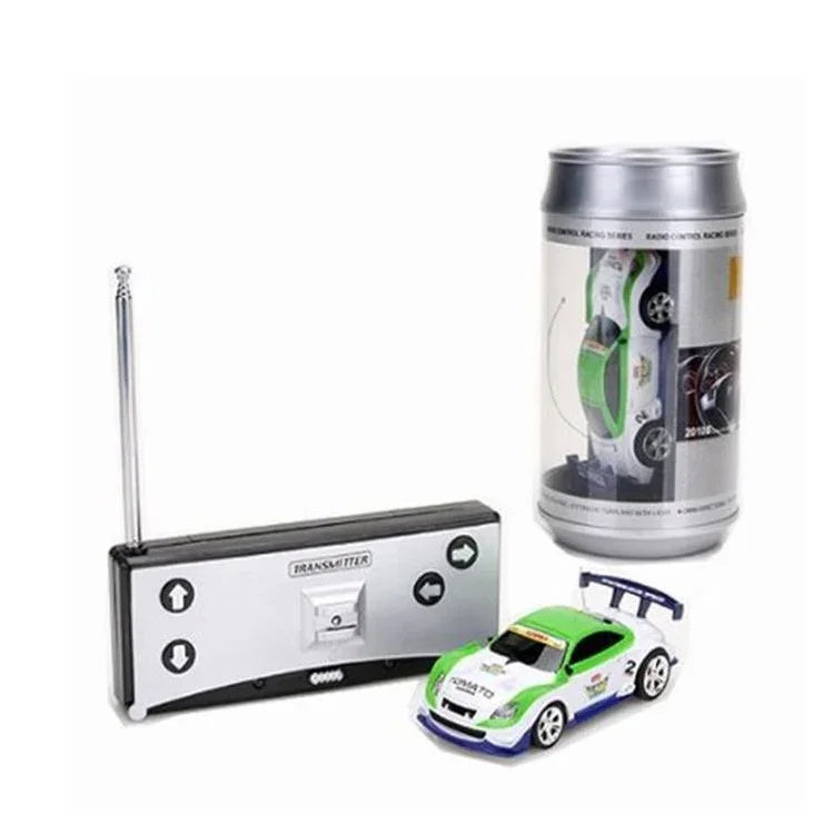 Xe đua điều khiển từ xa mini hình lon Coca, màu xanh lá + trắng, đen, xanh lá, đỏ, xanh dương, vàng, vàng kim, đen + cam