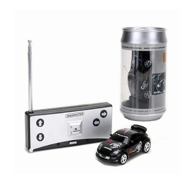 Xe đua điều khiển từ xa mini hình lon Coca, màu xanh lá + trắng, đen, xanh lá, đỏ, xanh dương, vàng, vàng kim, đen + cam
