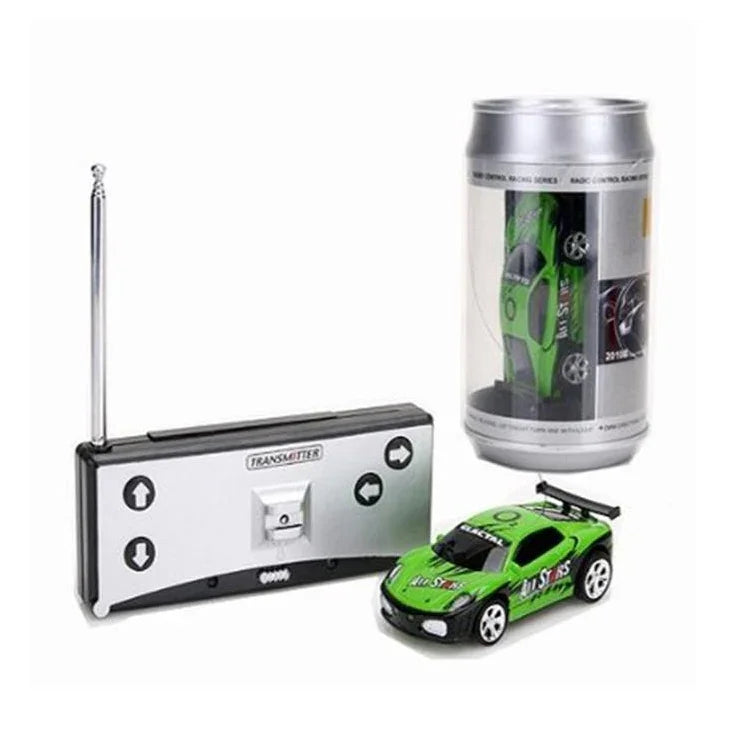 Xe đua điều khiển từ xa mini hình lon Coca, màu xanh lá + trắng, đen, xanh lá, đỏ, xanh dương, vàng, vàng kim, đen + cam