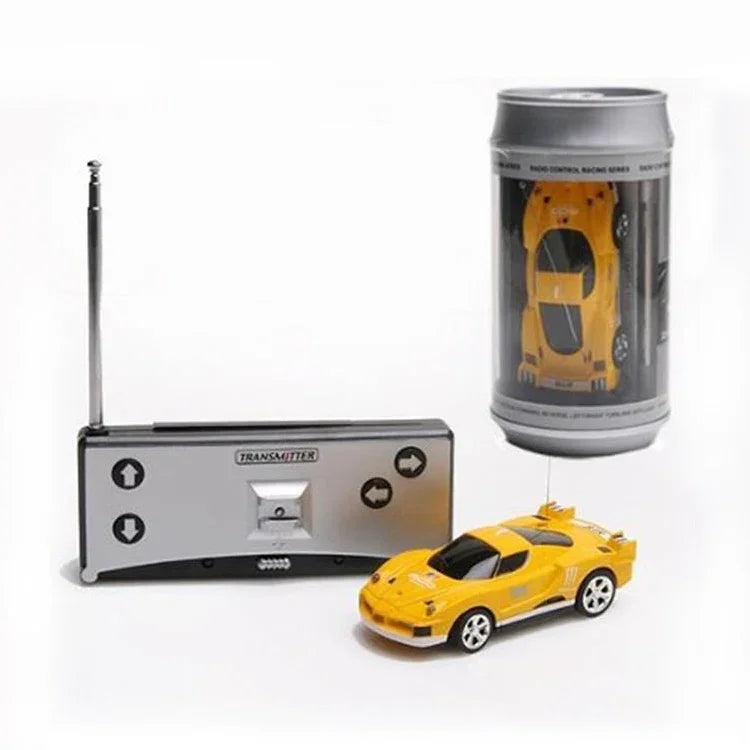 Xe đua điều khiển từ xa mini hình lon Coca, màu xanh lá + trắng, đen, xanh lá, đỏ, xanh dương, vàng, vàng kim, đen + cam