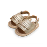 Dép trẻ em phong cách thường ngày bằng PU có tua rua, 11cm/76g, 12cm/83g, 13cm/93g
