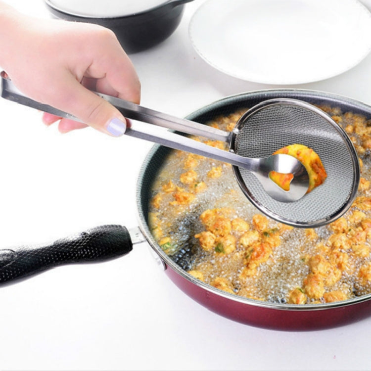 Muỗng Lưới Thoát Dầu Thức Ăn Chiên Thép Không Gỉ Có Kẹp, Muỗng Lưới Có Kẹp