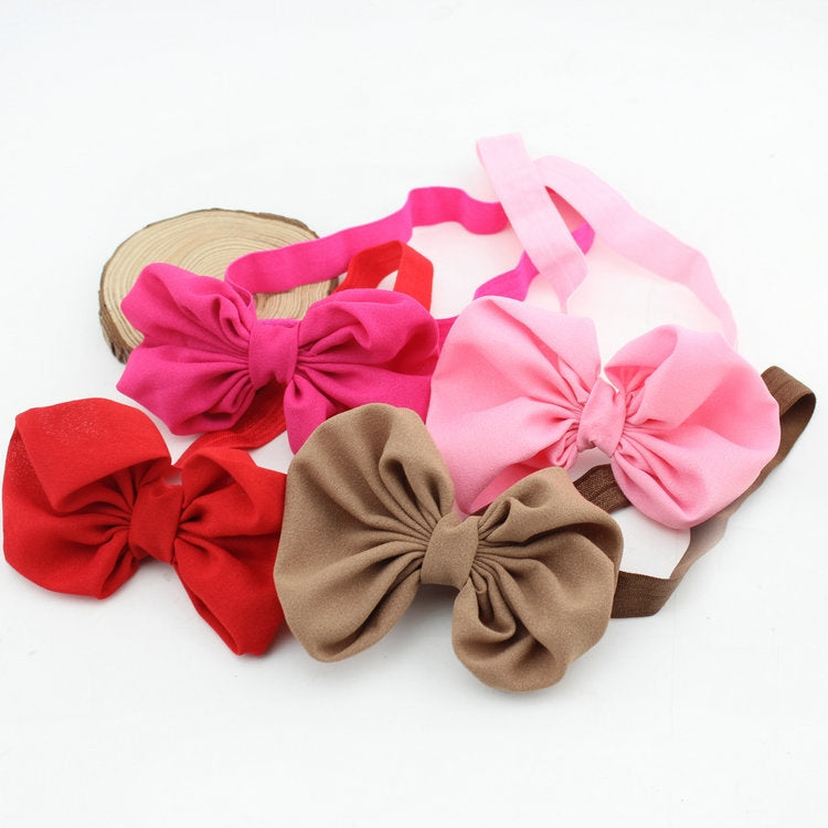 2 cái băng đô nơ ruy băng chiffon cho bé trẻ em băng đội đầu