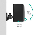 Cặp giá treo loa surround sound màu đen, Thiết kế xoay 45 độ, Giá treo tường TV kích thước 8 x 4.5 x 5.8cm