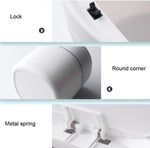 Thùng rác mini để bàn có nắp đậy, hộp chứa rác dọn dẹp hình trụ, kiểu đẩy, miệng lật