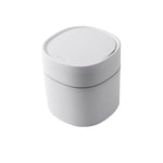 Thùng rác mini để bàn có nắp đậy, hộp chứa rác dọn dẹp hình trụ, kiểu đẩy, miệng lật