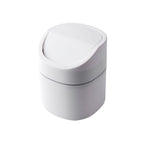 Thùng rác mini để bàn có nắp đậy, hộp chứa rác dọn dẹp hình trụ, kiểu đẩy, miệng lật