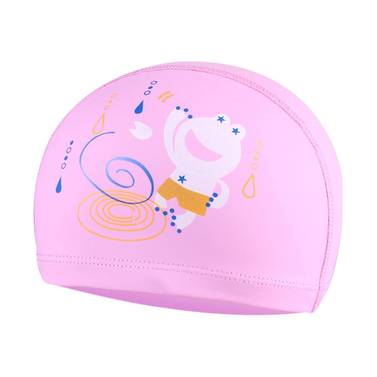 Mũ bơi chống nước cho trẻ em họa tiết ếch dễ thương phủ PU, Ếch (Xanh dương), Ếch (Hồng), Ếch (Cam), Ếch (Xanh đen)