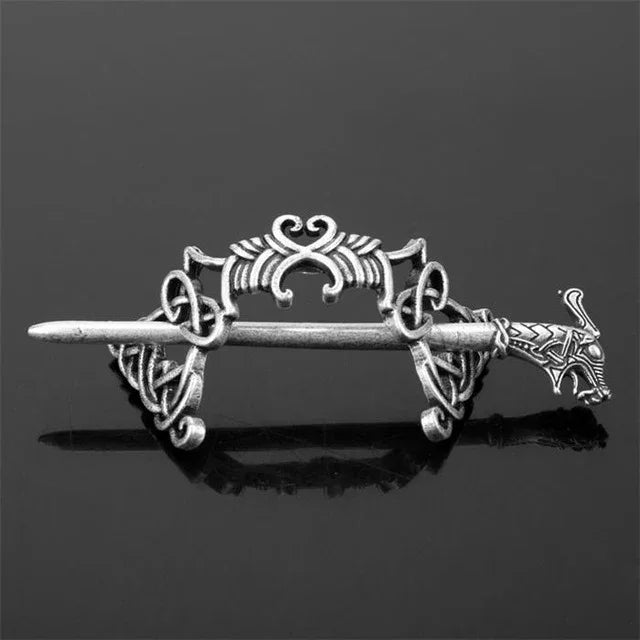 Kẹp tóc vương miện nút Celtic lớn trang sức cổ điển Viking Runes kẹp tóc nữ kẹp tóc que trượt phụ kiện