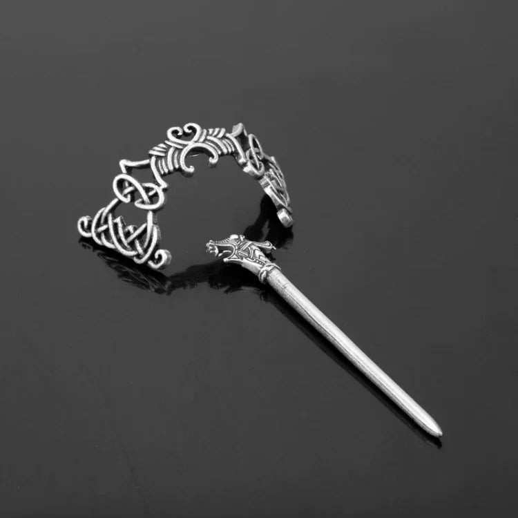 Kẹp tóc vương miện nút Celtic lớn trang sức cổ điển Viking Runes kẹp tóc nữ kẹp tóc que trượt phụ kiện