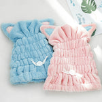 Mũ tắm lông san hô mềm thấm hút tai mèo dày cho người lớn