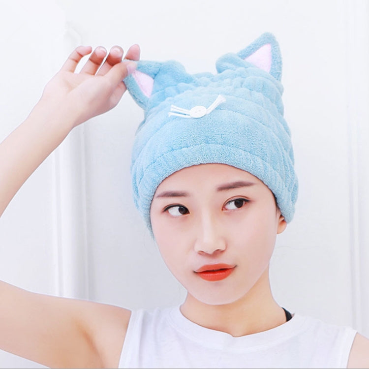Mũ tắm lông san hô mềm thấm hút tai mèo dày cho người lớn