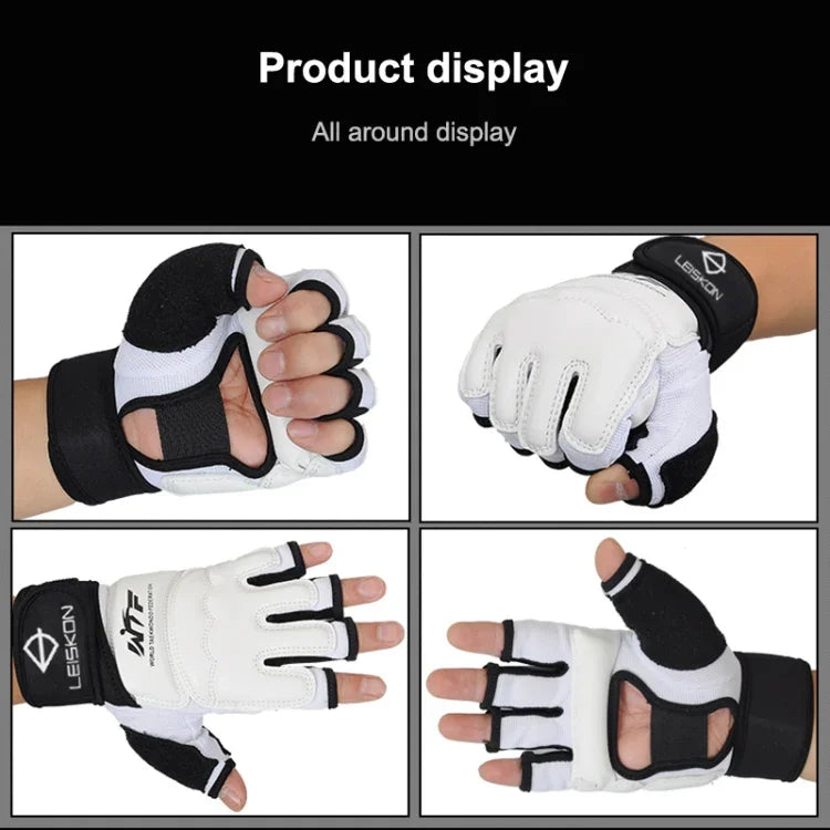 Half Fingers Adults Sandbag Training Boxing Gloves PU Leather Fitness Sparring Taekwondo Gloves, XS, S, M, L, XL, XXL