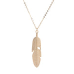 Simple Classic pendant Necklace Feather Necklace Long Sweater Chain Jewelry choker Necklace for Women, Gold, Silver