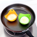 Silicone Egg Cooker Egg Bracket Kitchen Tools Pancake Cookware Bakeware Steam Eggs Plate Tray, Green, Red, 4 pieces of steamed egg