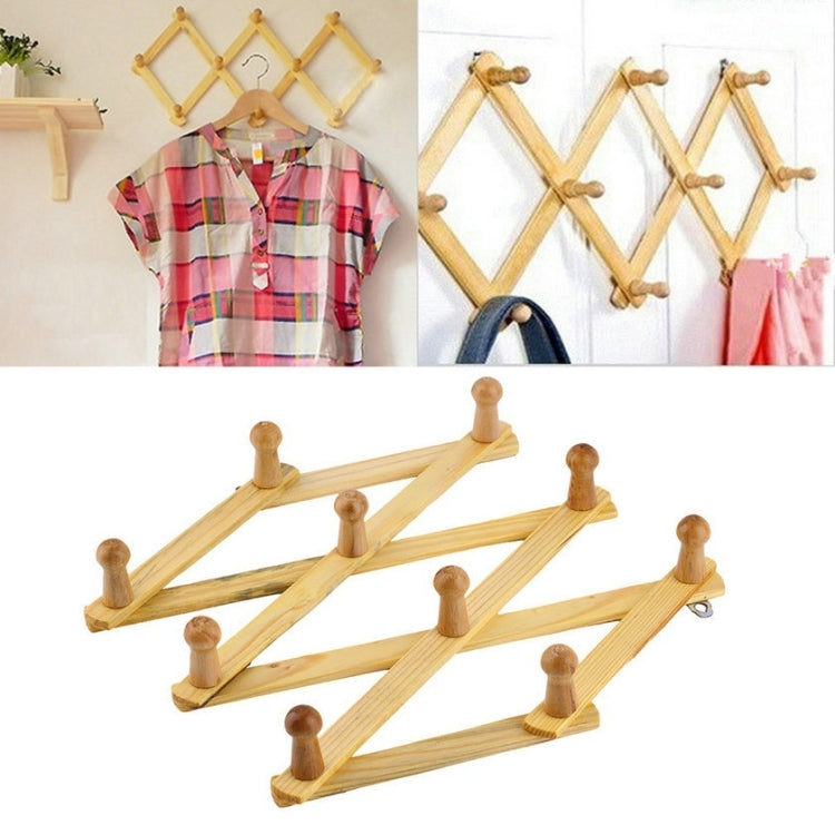 Giá treo tường gỗ đặc có thể kéo ra gấp gọn để treo áo và phơi đồ, giá treo áo phơi đồ