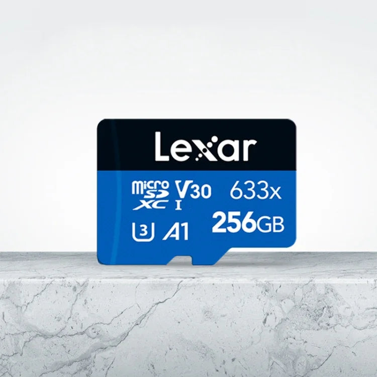 Thẻ nhớ điện thoại di động Lexar 633x 256GB tốc độ cao dành riêng cho ghi hình xe TF, thẻ nhớ flash mở rộng chuyển đổi, 256GB