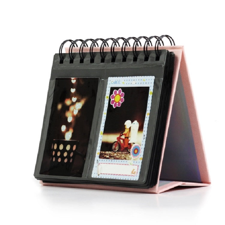 Album ảnh mini để bàn kiểu lịch, kẹp tên thương hiệu, 3 inch, 68 ảnh
