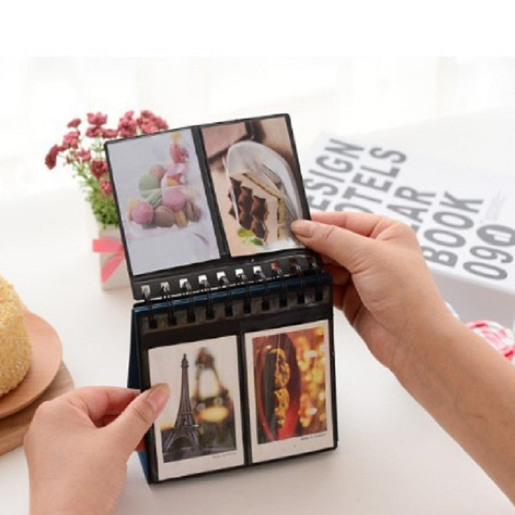 Album ảnh mini để bàn kiểu lịch, kẹp tên thương hiệu, 3 inch, 68 ảnh