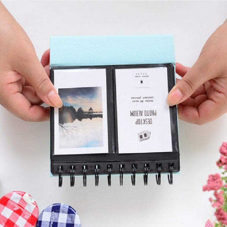 Album ảnh mini để bàn kiểu lịch, kẹp tên thương hiệu, 3 inch, 68 ảnh