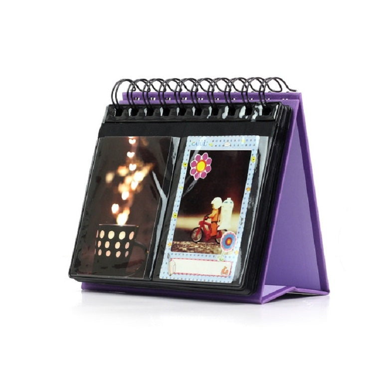Album ảnh mini để bàn kiểu lịch, kẹp tên thương hiệu, 3 inch, 68 ảnh