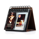 Album ảnh mini để bàn kiểu lịch, kẹp tên thương hiệu, 3 inch, 68 ảnh