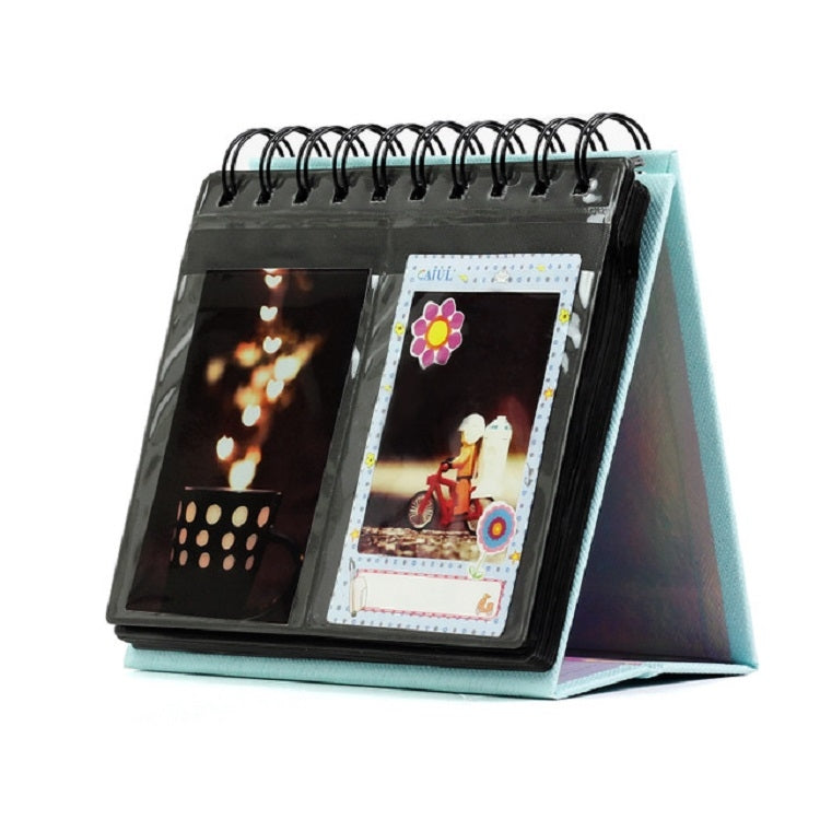 Album ảnh mini để bàn kiểu lịch, kẹp tên thương hiệu, 3 inch, 68 ảnh